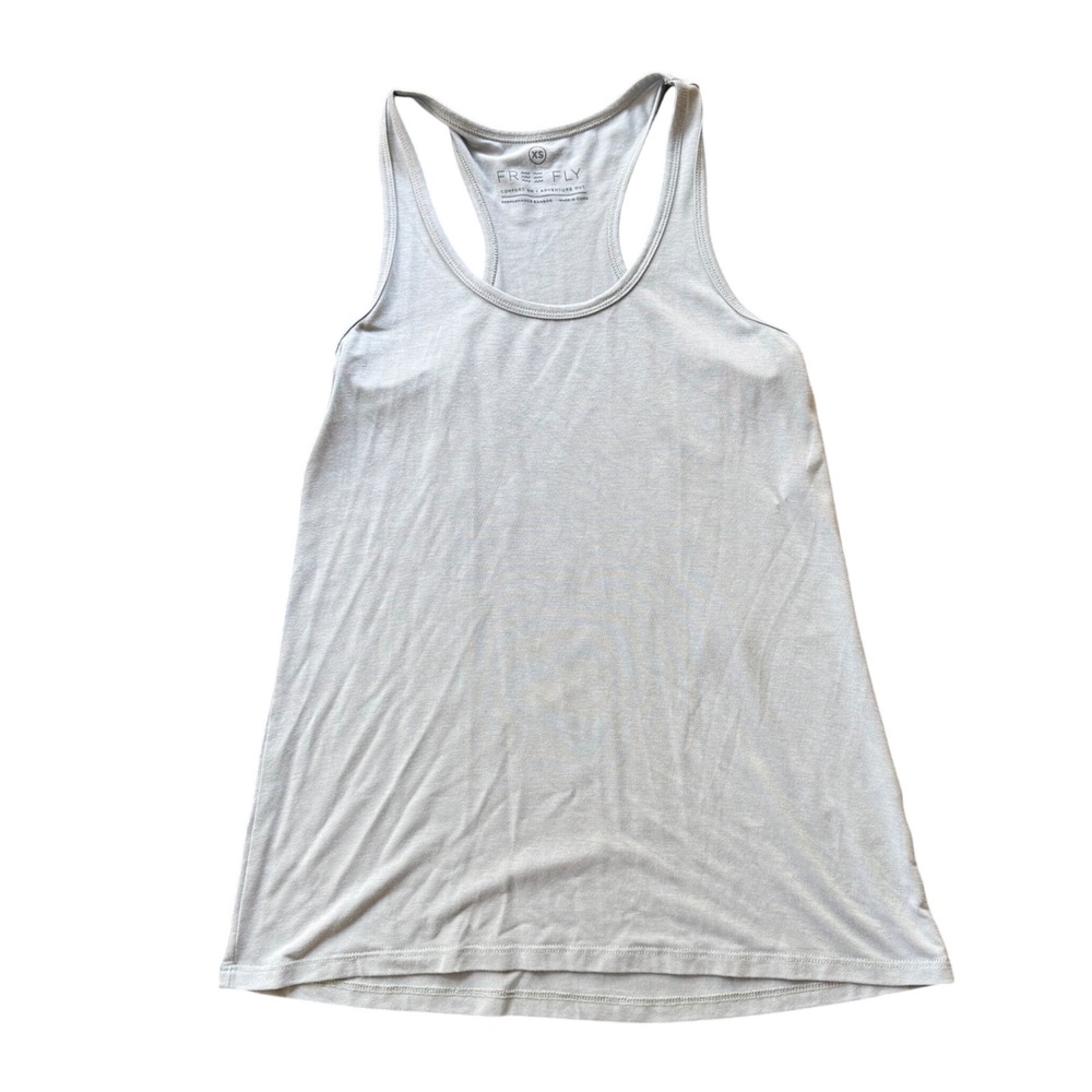 Free Fly Racerback Tank Top Womens XS Light Grey Excellent Bamboo Blend Active